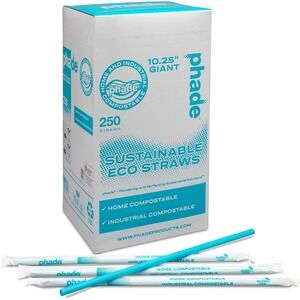 250 Count Phade Eco-Friendly Sustainable Biodegradable Compostable‎ Giant Straws